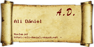 Ali Dániel névjegykártya